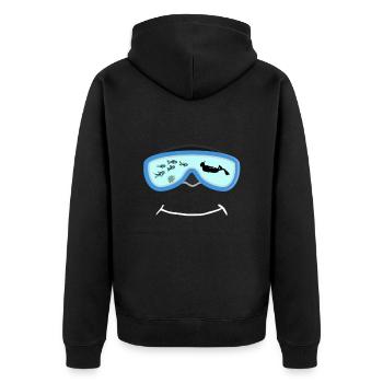 Snorkeling mask with fish algae diving - Unisex Premium Organic Zip Hoodie - black - Back - Nico (187cm)