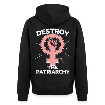 Féministe féministe cadeau feminist - Veste à capuche bio Premium Unisexe - noir - Dos - Nico (187cm)