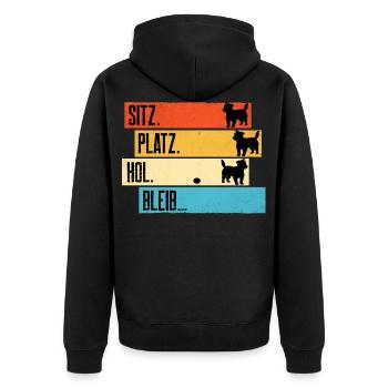 Jack Russel Apportiert nicht! Witz - Unisex Premium Bio Zip Hoodie - Schwarz - Hinten - Nico (187cm)