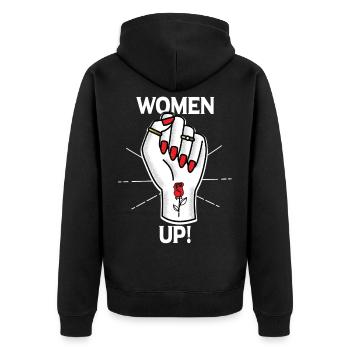Féministe féministe cadeau feminist - Veste à capuche bio Premium Unisexe - noir - Dos - Nico (187cm)