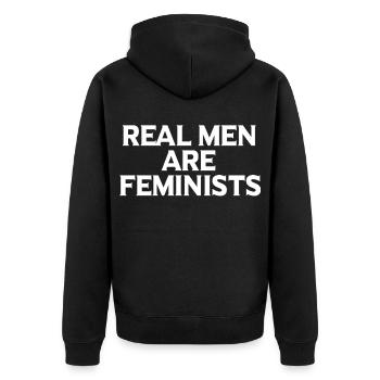Féministe féministe cadeau feminist - Veste à capuche bio Premium Unisexe - noir - Dos - Nico (187cm)