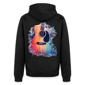 Acoustic Guitar Guitar Acoustic Guitar Music - Unisex Premium Organic Zip Hoodie - black - Back - Nico (187cm)