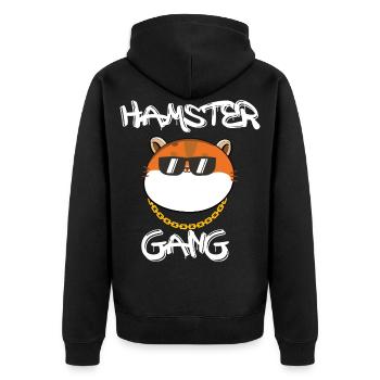 Hamster Gang - Veste à capuche bio Premium Unisexe - noir - Dos - Nico (187cm)