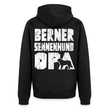 Berner Sennenhund OPA - Veste à capuche bio Premium Unisexe - noir - Dos - Nico (187cm)