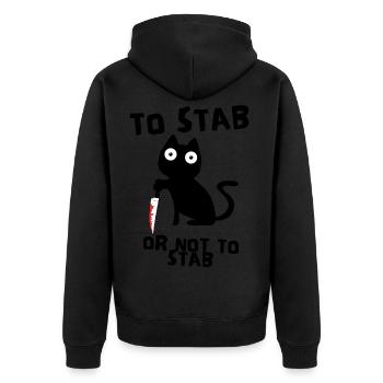 Barre de chat assassin avec couteau mème mème chat - Veste à capuche bio Premium Unisexe - noir - Dos - Nico (187cm)