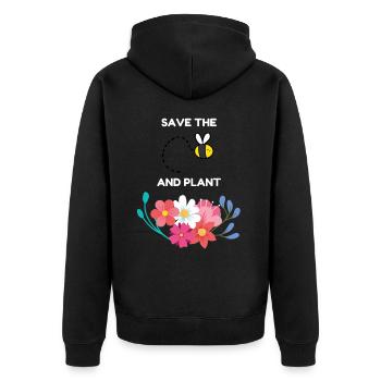 Save the bees and plants flowers Apker Abeille Fleurs - Veste à capuche bio Premium Unisexe - noir - Dos - Nico (187cm)