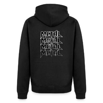 Metal Musik Musiker Konzert - Unisex Premium Bio Zip Hoodie - Schwarz - Hinten - Nico (187cm)