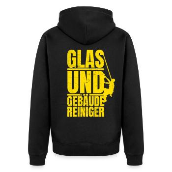 Glas und Gebäudereiniger Geschenkidee job Geschenk - Unisex Premium Bio Zip Hoodie - Schwarz - Hinten - Nico (187cm)