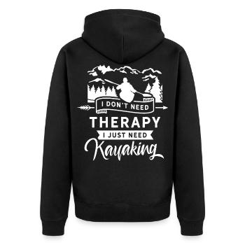 Kayak Kajakfahrer Kayaking Kajak Kajakfahren - Unisex Premium Bio Zip Hoodie - Schwarz - Hinten - Nico (187cm)