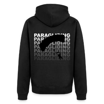Paragliding Paraglider Gleitschirmflieger - Unisex Premium Bio Zip Hoodie - Schwarz - Hinten - Nico (187cm)
