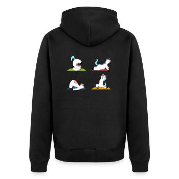 Yoga Unicorns Yoga Mat - Unisex Premium Organic Zip Hoodie - black - Back - Nico (187cm)