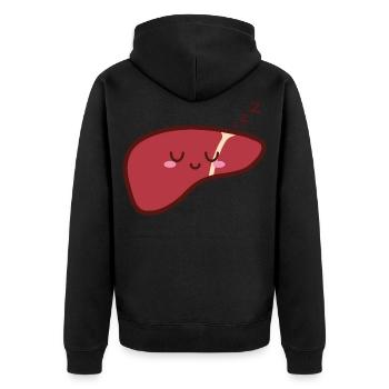 Foie Mignon Kawaii - Veste à capuche bio Premium Unisexe - noir - Dos - Nico (187cm)