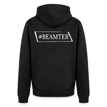 Hashtag Beamter Beamten Sprüche - Unisex Premium Bio Zip Hoodie - Schwarz - Hinten - Nico (187cm)