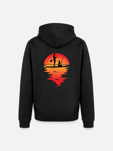 Stand up paddle Sunset - Unisex Premium Organic Zip Hoodie - black