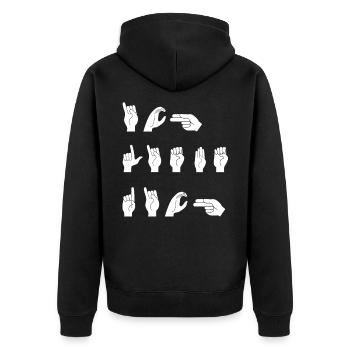 I love you sign language sign language - Unisex Premium Organic Zip Hoodie - black - Back - Nico (187cm)