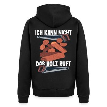 Handwerker Holzfäller Forstwirt Forstarbeiter - Unisex Premium Bio Zip Hoodie - Schwarz - Hinten - Nico (187cm)