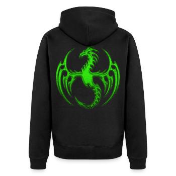 Drachen Fantasy Drachen Geist Reptilien Bestien - Unisex Premium Bio Zip Hoodie - Schwarz - Hinten - Nico (187cm)