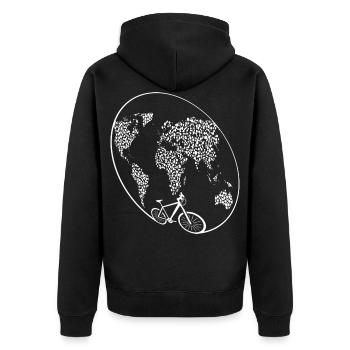 bike the world, vélo - Veste à capuche bio Premium Unisexe - noir - Dos - Nico (187cm)
