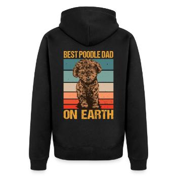 Poodle Poodle Dog Dog Lover Gift - Unisex Premium Organic Zip Hoodie - black - Back - Nico (187cm)