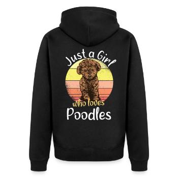Poodle Poodle Dog Dog Lover Gift - Unisex Premium Organic Zip Hoodie - black - Back - Nico (187cm)