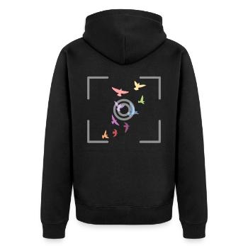 Fotografie Fotograf Vögel - Unisex Premium Bio Zip Hoodie - Schwarz - Hinten - Nico (187cm)