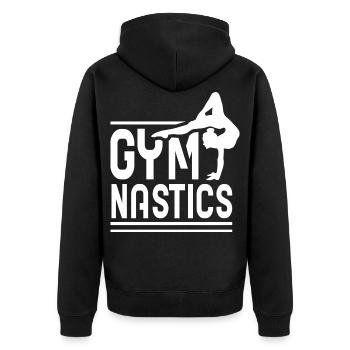 Gymnastics Gymnast Gymnastin Gymnastics - Unisex Premium Organic Zip Hoodie - black - Back - Nico (187cm)