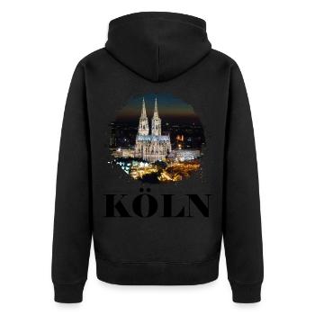 Cologne Allemagne Cologne Dom Cologne Ville Skyline - Veste à capuche bio Premium Unisexe - noir - Dos - Nico (187cm)