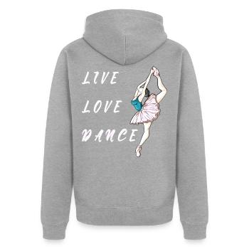 Balett Ballerina Tänzerin Tanzen mädchen - Unisex Premium Bio Zip Hoodie - Grau meliert - Hinten - Nico (187cm)