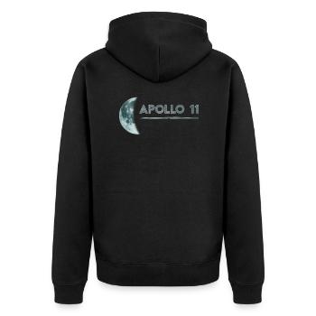 Apollo 11 1969 rocket space moon - Unisex Premium Organic Zip Hoodie - black - Back - Nico (187cm)
