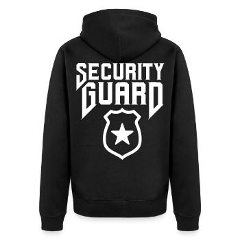 Security officer Security security guard - Unisex Premium Organic Zip Hoodie - black - Back - Nico (187cm)