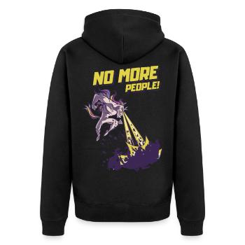 Licorne No more People Je déteste les gens Ironie - Veste à capuche bio Premium Unisexe - noir - Dos - Nico (187cm)