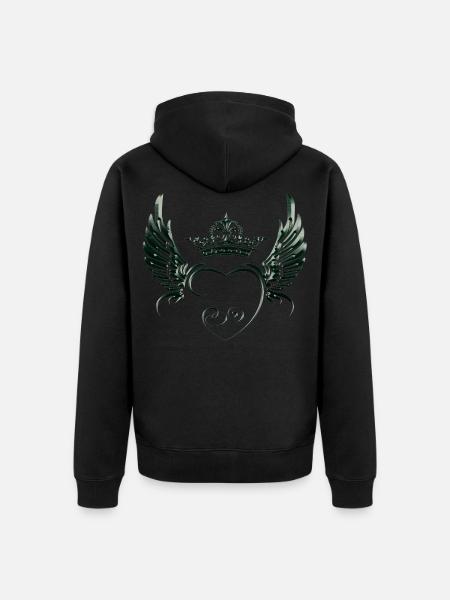 Angel-Wings-Angels-Wings-Petit Ange-Wing-Fly - Veste à capuche bio Premium Unisexe - noir