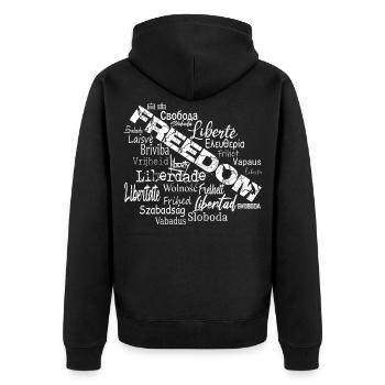 Liberté Paix Démocratie - Politique de l’Etat - Veste à capuche bio Premium Unisexe - noir - Dos - Nico (187cm)
