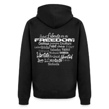 Liberté Paix Démocratie - Politique de l’Etat - Veste à capuche bio Premium Unisexe - noir - Dos - Nico (187cm)