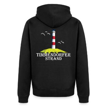 Timmendorfer Strand Ostsee Urlaub Souvenir - Unisex Premium Bio Zip Hoodie - Schwarz - Hinten - Nico (187cm)