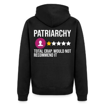 Féministe Féminisme émancipation cadeau - Veste à capuche bio Premium Unisexe - noir - Dos - Nico (187cm)
