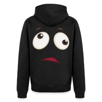 Cartoon face comic cartoon humor smile - Unisex Premium Organic Zip Hoodie - black - Back - Nico (187cm)