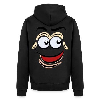 Cartoon-Gesichter - Unisex Premium Bio Zip Hoodie - Schwarz - Hinten - Nico (187cm)