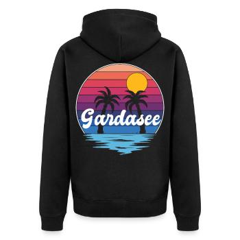 Lake Garda Holidaymakers Lake Garda - Unisex Premium Organic Zip Hoodie - black - Back - Nico (187cm)