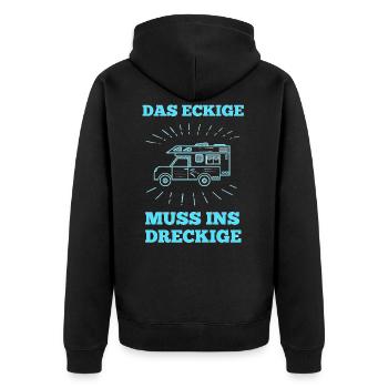 Offroad Geländewagen 4x4 Geschenk geländewagen - Unisex Premium Bio Zip Hoodie - Schwarz - Hinten - Nico (187cm)