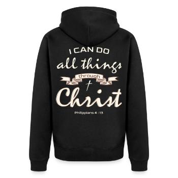 Jésus-Christ t-shirt pour les dames et les messieurs Christ - Veste à capuche bio Premium Unisexe - noir - Dos - Nico (187cm)