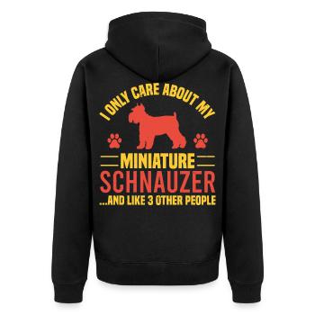 Schnauzer Miniature Schnauzer - Unisex Premium Organic Zip Hoodie - black - Back - Nico (187cm)
