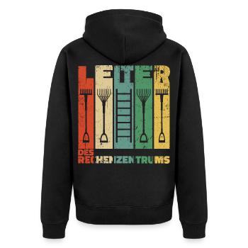 Leiter des Rechenzentrums Gartenarbeit Gärtner - Unisex Premium Bio Zip Hoodie - Schwarz - Hinten - Nico (187cm)