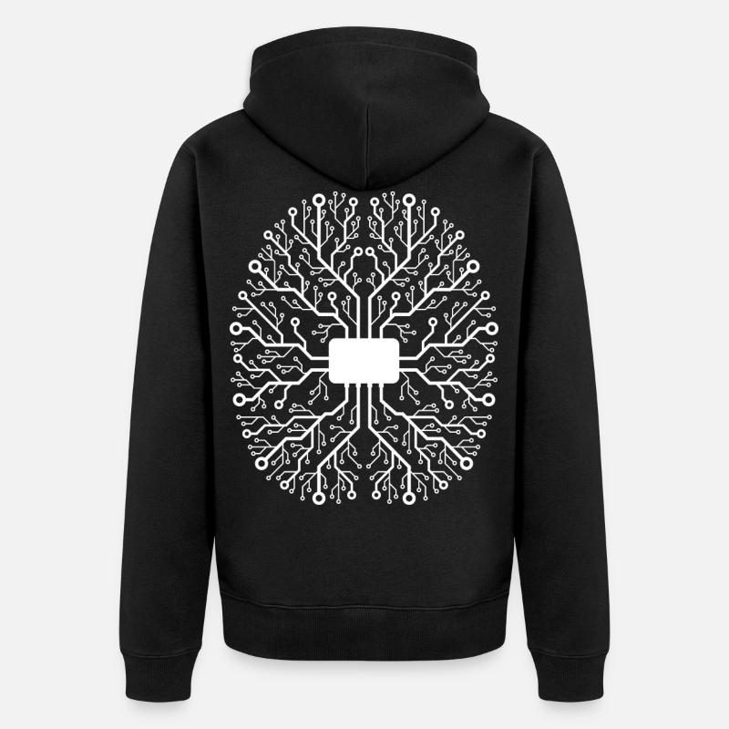 Coding brain - Unisex Premium Bio Zip Hoodie - Schwarz