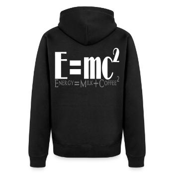 energy milk coffee white - Unisex Premium Bio Zip Hoodie - Schwarz - Hinten - Nico (187cm)