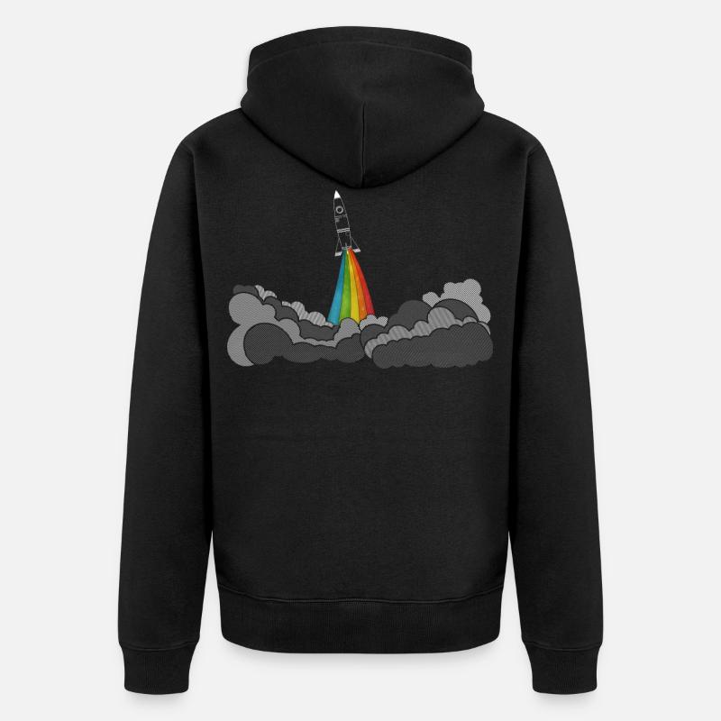 Missile Rocket (navette spatiale) - Veste à capuche bio Premium Unisexe - noir