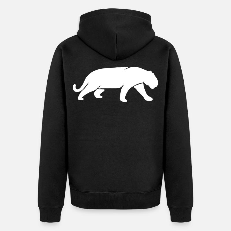 Jaguar Elegant Wild - Unisex Premium Bio Zip Hoodie - Schwarz