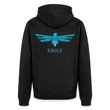 Adler Adler Adler Vogel Falke Falke - Unisex Premium Bio Zip Hoodie - Schwarz - Hinten - Nico (187cm)