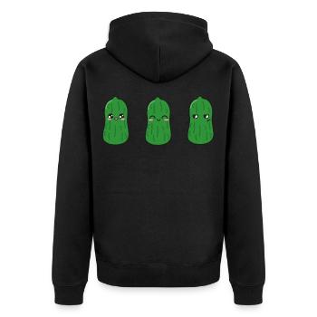 Saure Gurke Lustig Süß - Unisex Premium Bio Zip Hoodie - Schwarz - Hinten - Nico (187cm)