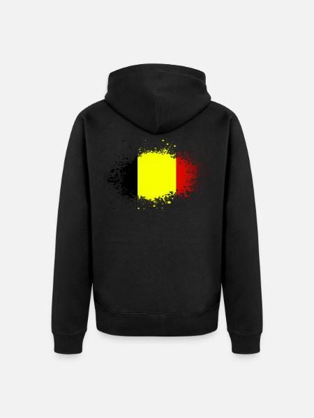 Belgium - Unisex Premium Organic Zip Hoodie - black